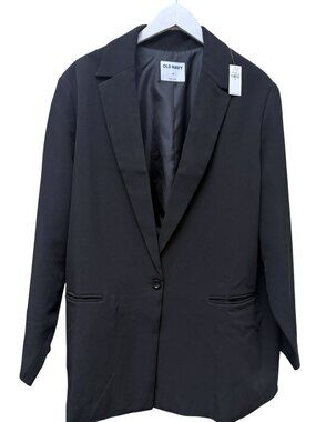 OLD NAVY Boyfriend Blazer Women Plus Size 2X Black Career Jacket NWT